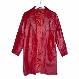 NEWPORT NEWS VTG Leather Trench Coat Jacket